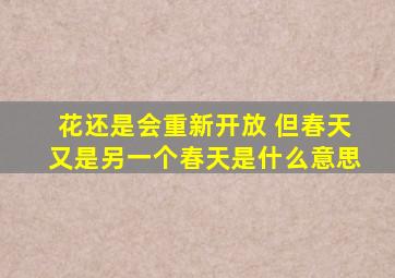 花还是会重新开放 但春天又是另一个春天是什么意思